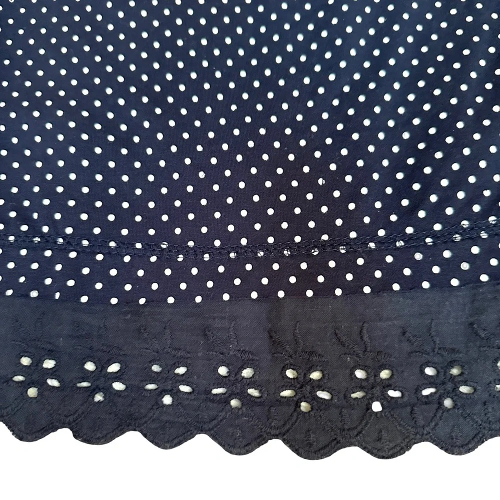Navy Blue Polka Dot Top & Skirt Set Two Piece Outfit Mix & Match Size L/M